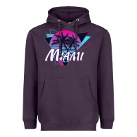 Plum miami beach souvenir vintage 80s Heavyweight Hoodie - linhVisuals