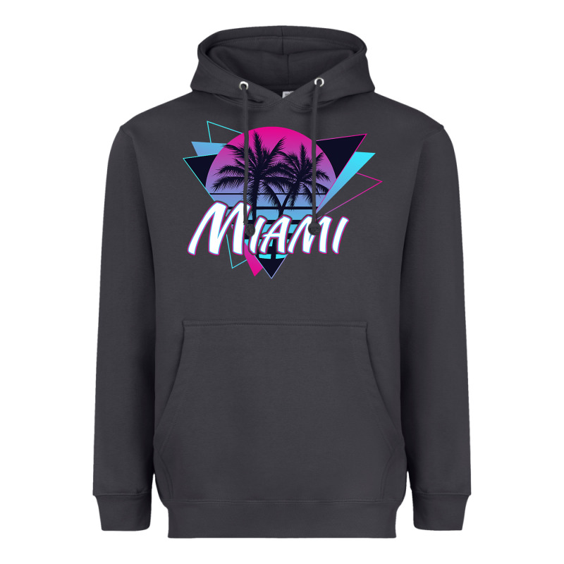 Miami Beach Souvenir Vintage 80s Heavyweight Hoodie by linhVisuals | Teevron
