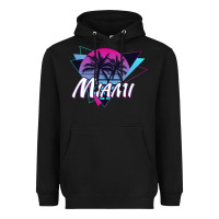 Black miami beach souvenir vintage 80s Heavyweight Hoodie - linhVisuals