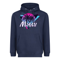 Navy miami beach souvenir vintage 80s Heavyweight Hoodie - linhVisuals