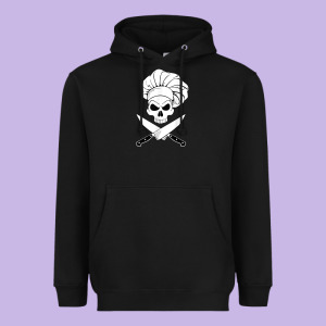 Chef Skull And Crossbones Knives Halloween Heavyweight Hoodie Designed By Linhvisuals