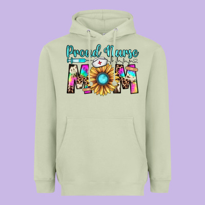 Proud Nurse Mom Heavyweight Hoodie Designed By Jahusdesignshop