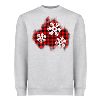 Heather Grey Christmas snowflakes patch Heavyweight Sweatshirt - AdoDesignShop