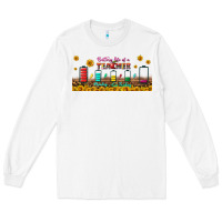 White battery life of a teacher libbey glass Long Sleeve Tee - BundleAndBundleShop