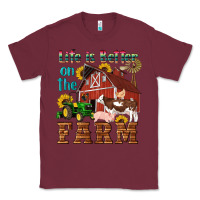 Burgundy western life is better on the farm Classic Tee - Artiststas