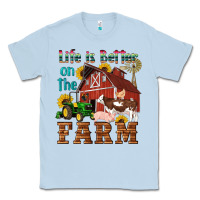 Dusty Blue western life is better on the farm Classic Tee - Artiststas