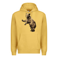 Antique Gold Brown Bear Cub Premium Hoodie - LillyAllenDesigns
