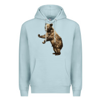 Blue Mist Brown Bear Cub Premium Hoodie - LillyAllenDesigns