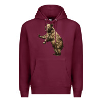 Burgundy Brown Bear Cub Premium Hoodie - LillyAllenDesigns