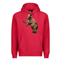 Cardinal Brown Bear Cub Premium Hoodie - LillyAllenDesigns