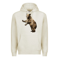 Oatmeal Heather Brown Bear Cub Premium Hoodie - LillyAllenDesigns
