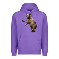 Purple Brown Bear Cub Premium Hoodie - LillyAllenDesigns