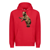Red Brown Bear Cub Premium Hoodie - LillyAllenDesigns