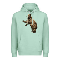 Seafoam Brown Bear Cub Premium Hoodie - LillyAllenDesigns