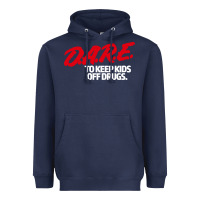 Navy d.a.r.e Heavyweight Hoodie - linhVisuals