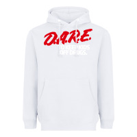 White d.a.r.e Heavyweight Hoodie - linhVisuals