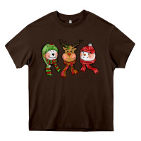 Chocolate Brown christmas reindeer polar bear snowman Heavy Core Tee - CowGirlArtShop