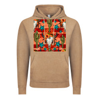 Vintage Coffee bull skull cactus seamless pattern Vintage Hoodie - BundleAndBundleShop