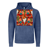 Vintage Denim bull skull cactus seamless pattern Vintage Hoodie - BundleAndBundleShop