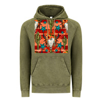 Vintage Olive bull skull cactus seamless pattern Vintage Hoodie - BundleAndBundleShop