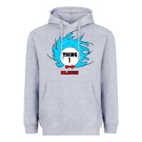 Heather Grey thing 1 Heavyweight Hoodie - linhVisuals
