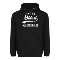Black im the oldest i make the rules siblings family Heavyweight Hoodie - linhVisuals