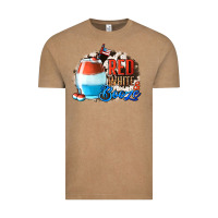 Vintage Coffee Red White  Booze With Cowhide Background Vintage Tee - Jasminsmagicworld