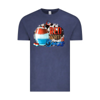 Vintage Denim Red White  Booze With Cowhide Background Vintage Tee - Jasminsmagicworld