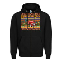 Black truck sunflower leopard Zipper Hoodie - AdoDesignShop