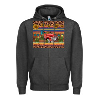 Charcoal Heather truck sunflower leopard Zipper Hoodie - AdoDesignShop