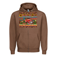 Chestnut truck sunflower leopard Zipper Hoodie - AdoDesignShop