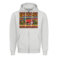 Dove Grey truck sunflower leopard Zipper Hoodie - AdoDesignShop