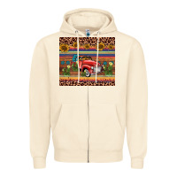 Sandshell truck sunflower leopard Zipper Hoodie - AdoDesignShop