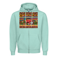 Seafoam truck sunflower leopard Zipper Hoodie - AdoDesignShop