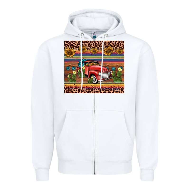Truck Sunflower Leopard Zipper Hoodie by AdoDesignShop | Teevron