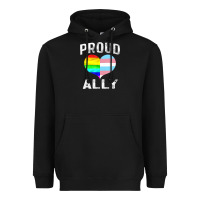 Black proud ally lgbt rainbow heart gay pride month Heavyweight Hoodie - linhVisuals