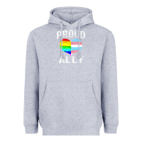Heather Grey proud ally lgbt rainbow heart gay pride month Heavyweight Hoodie - linhVisuals