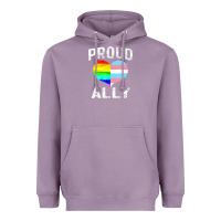 Lavender proud ally lgbt rainbow heart gay pride month Heavyweight Hoodie - linhVisuals