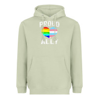 Matcha proud ally lgbt rainbow heart gay pride month Heavyweight Hoodie - linhVisuals