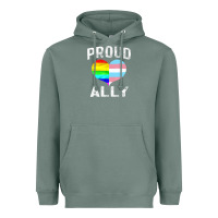 Sage proud ally lgbt rainbow heart gay pride month Heavyweight Hoodie - linhVisuals