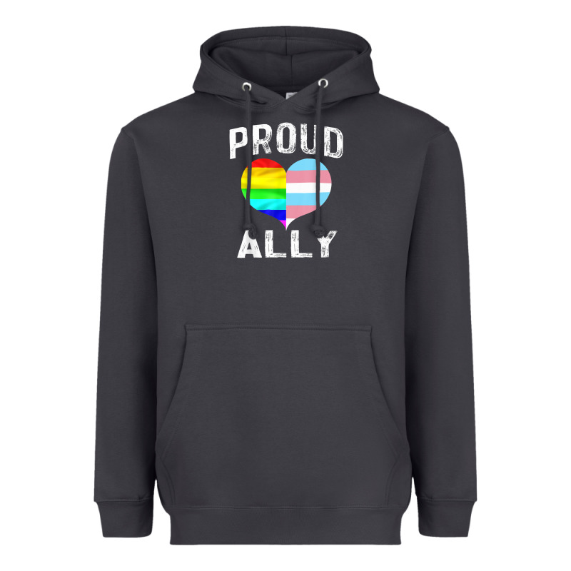 Proud Ally Lgbt Rainbow Heart Gay Pride Month Heavyweight Hoodie by linhVisuals | Teevron