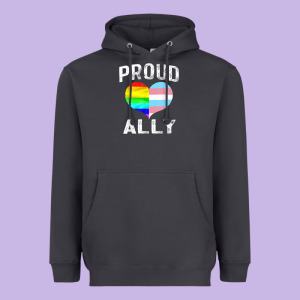 Proud Ally Lgbt Rainbow Heart Gay Pride Month Heavyweight Hoodie Designed By Linhvisuals