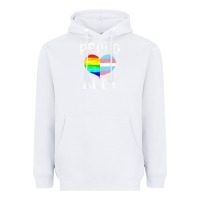 White proud ally lgbt rainbow heart gay pride month Heavyweight Hoodie - linhVisuals