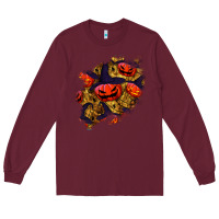 Burgundy halloween pumpkin patch  2 Long Sleeve Tee - BundleAndBundleShop