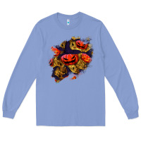 Colony Blue halloween pumpkin patch  2 Long Sleeve Tee - BundleAndBundleShop