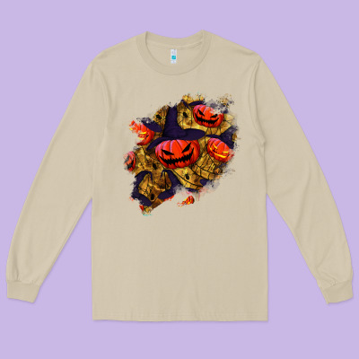 Halloween Pumpkin Patch  2 Long Sleeve Tee Designed By Bundleandbundleshop