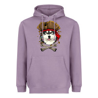 Lavender alaskan malamute pirate dog halloween Heavyweight Hoodie - linhVisuals