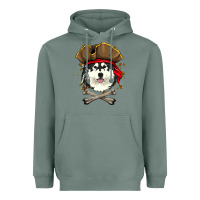 Sage alaskan malamute pirate dog halloween Heavyweight Hoodie - linhVisuals