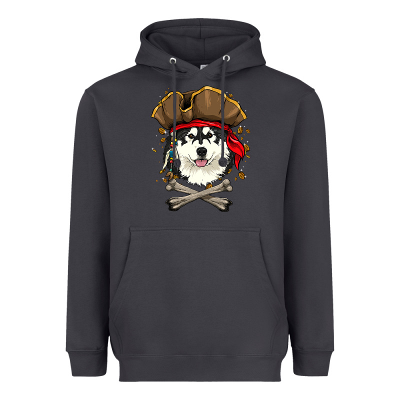 Alaskan Malamute Pirate Dog Halloween Heavyweight Hoodie by linhVisuals | Teevron