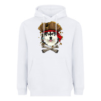 White alaskan malamute pirate dog halloween Heavyweight Hoodie - linhVisuals